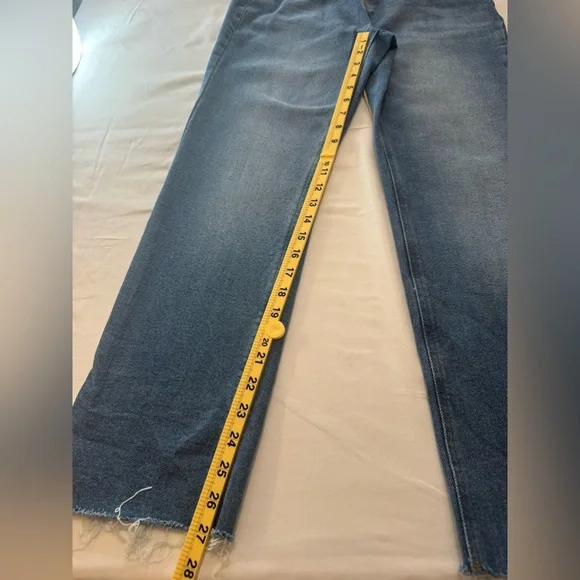 Motherhood Straight Leg Maternity Jeans in Blue with Navy Panel - Picture 6 of 8